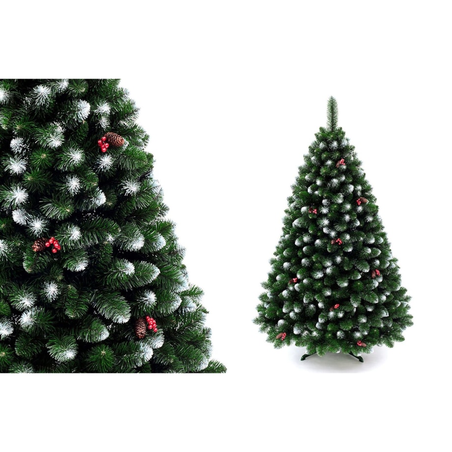 Choinka sztuczna Sosna ośnieżona z ostrokrzewem