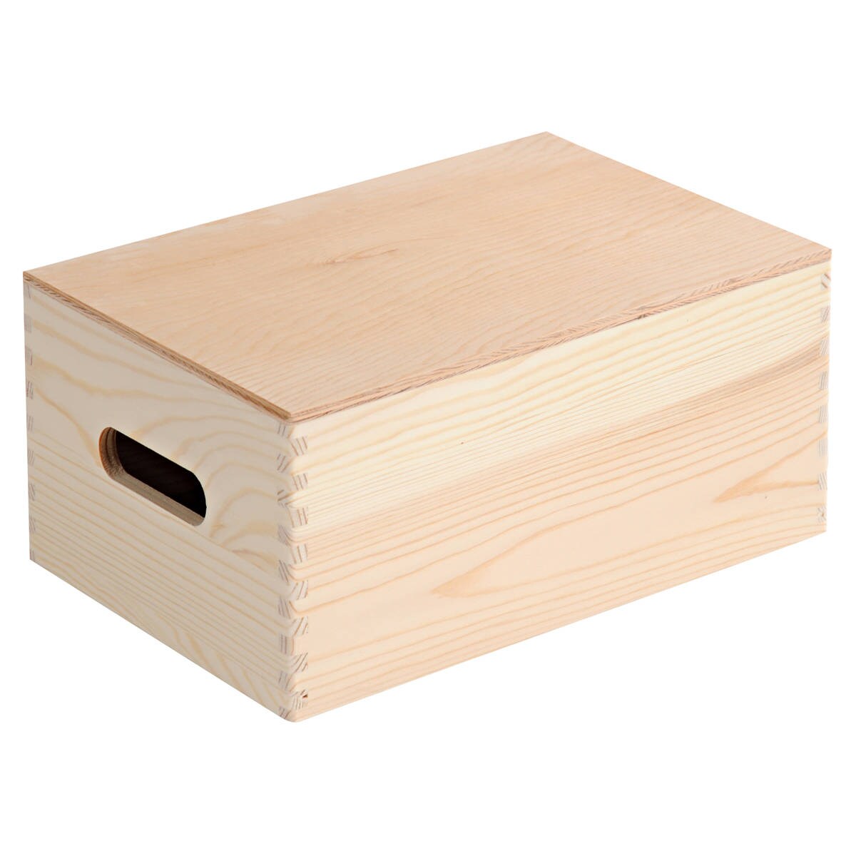 Skrzynka drewniana z uchwytami i pokrywą, 29 x 19 cm, Kesper