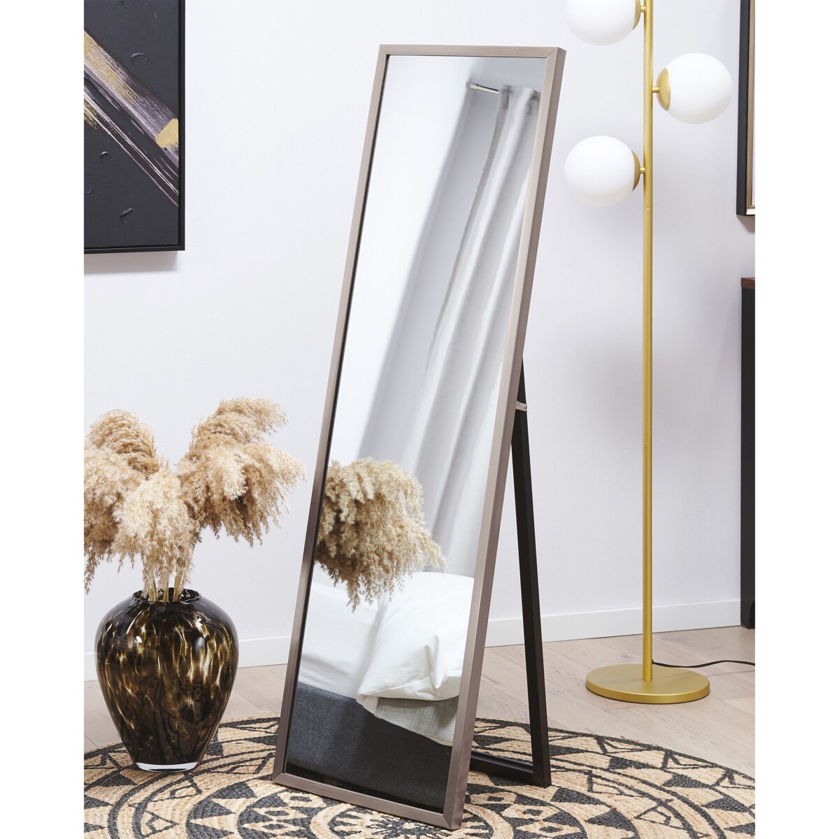 Lustro stojące TORCY 140 cm Srebrny