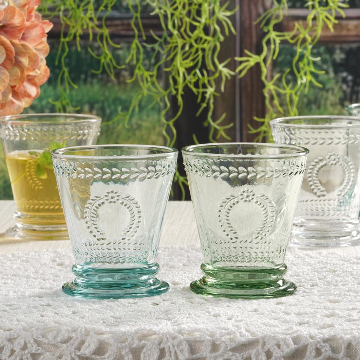 VILLA ITALIA Zestaw szklanek zielonych 240 ml 6 sztuk MERIDA