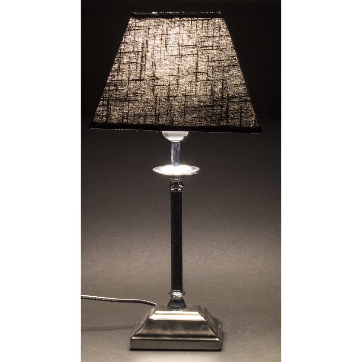 Lampa stołowa 48x14x23 cm MAUD z trapezowym czarnym abażurem