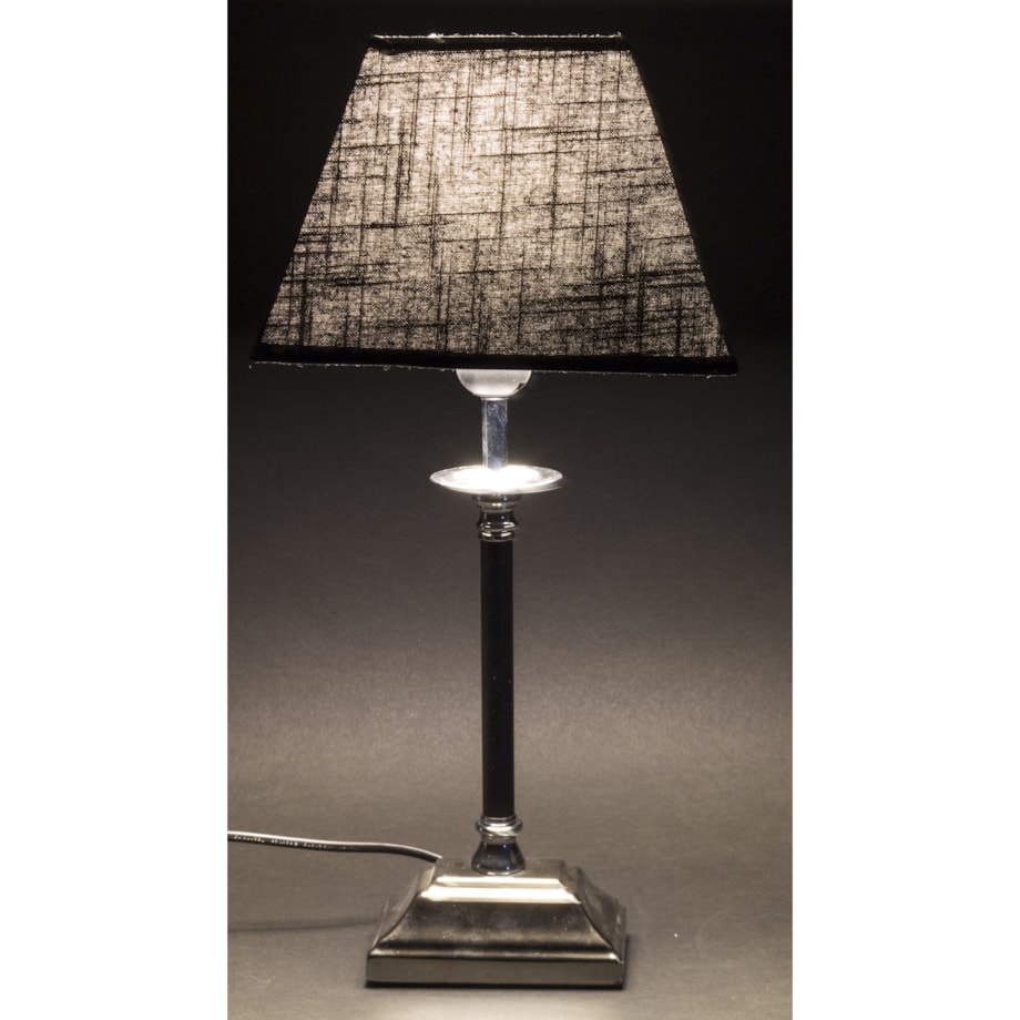 Lampa stołowa 48x14x23 cm MAUD z trapezowym czarnym abażurem