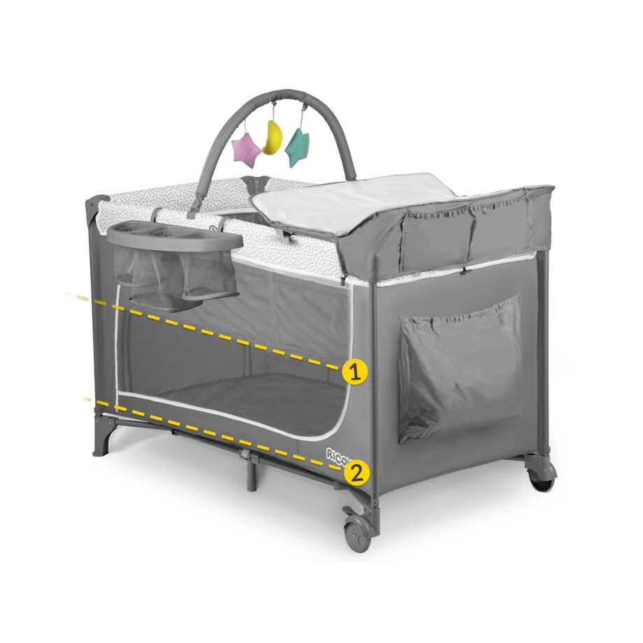 Łóżeczko turystyczne dla dziecka składane podróżne kojec Ricokids + materac + torba