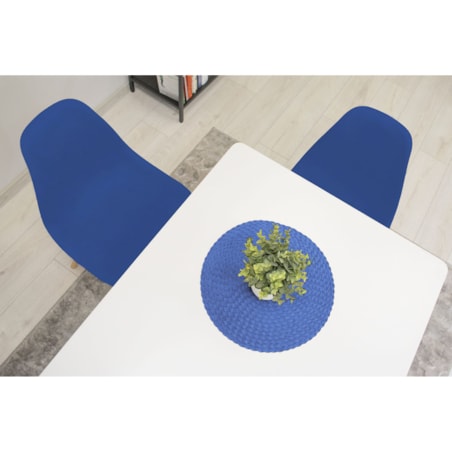 Krzesło Do Jadalni Kuchni Salonu Osaka Niebieskie / Nogi Naturalne X 3