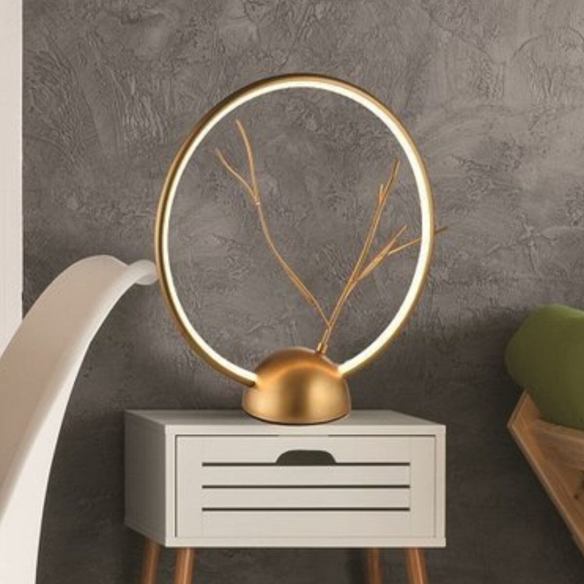 Lampka stołowa Davos 50533052 Candellux 16W 3000K ring gałęzie złote