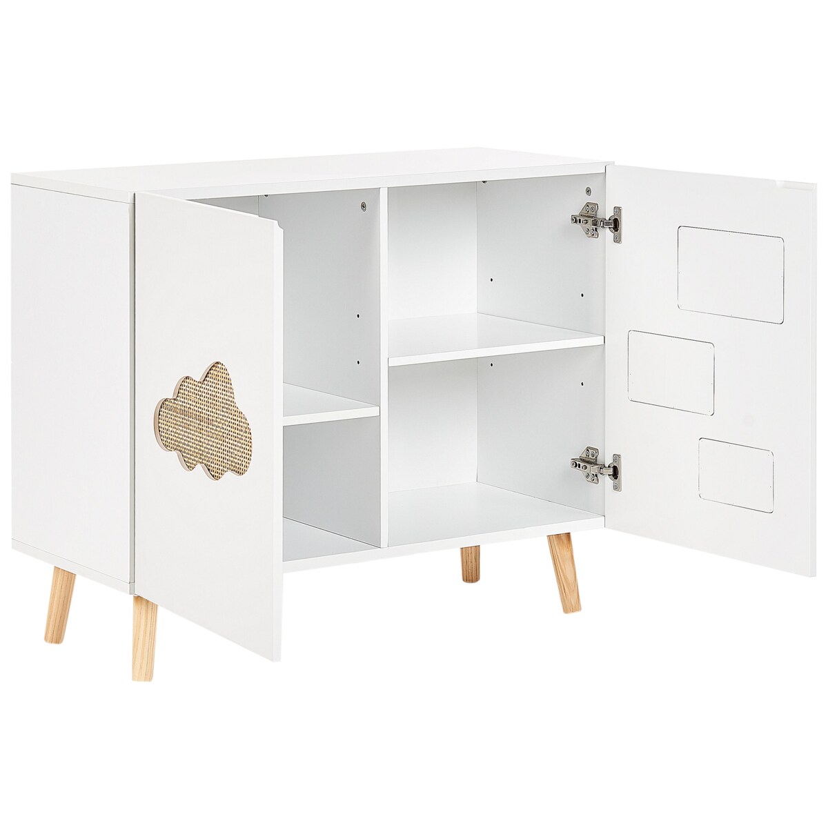 Szafka dwudrzwiowa jasne drewno z białym CLOUDY