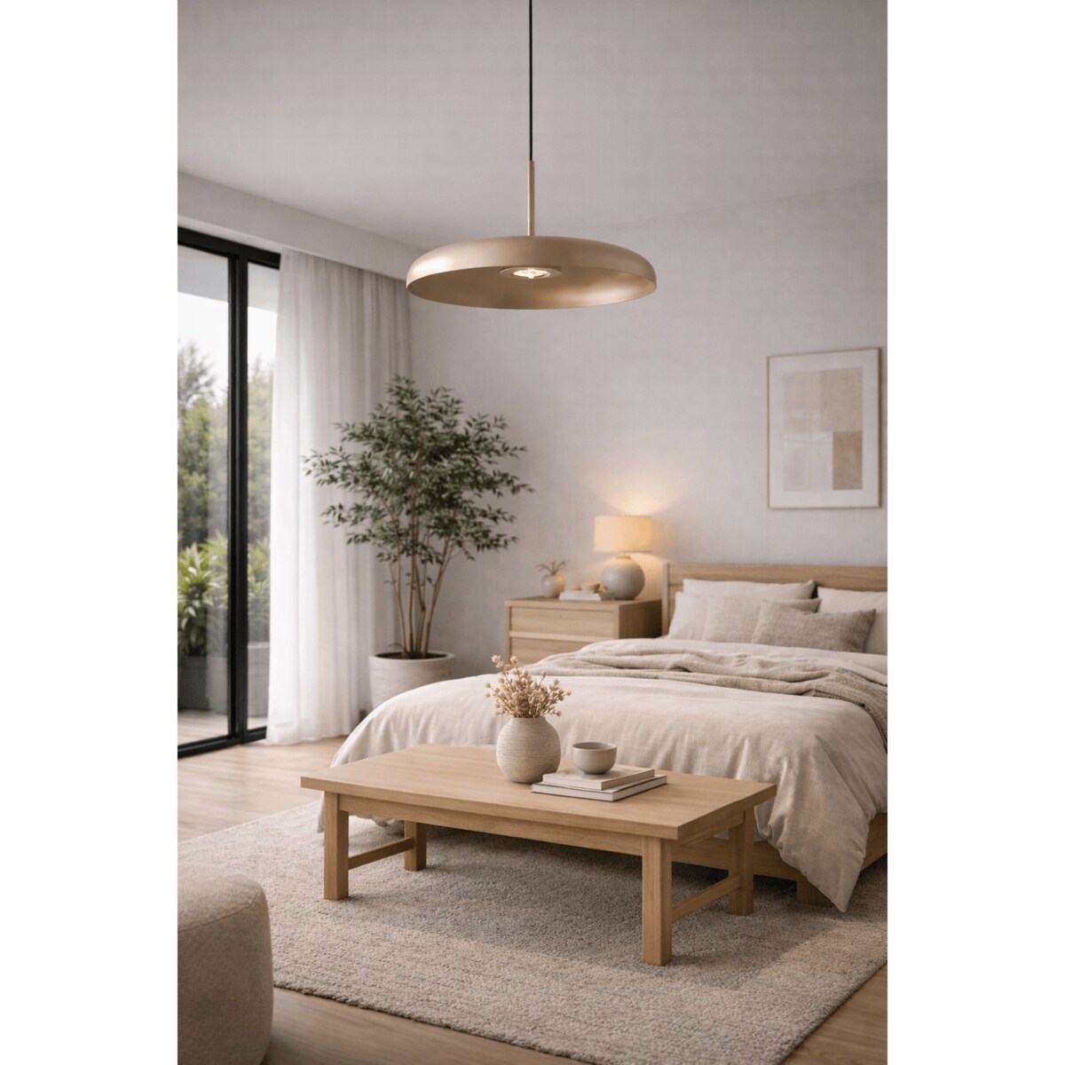 LAMPA WISZĄCA ALUMINIOWA METEORRA SZAMPAŃSKA