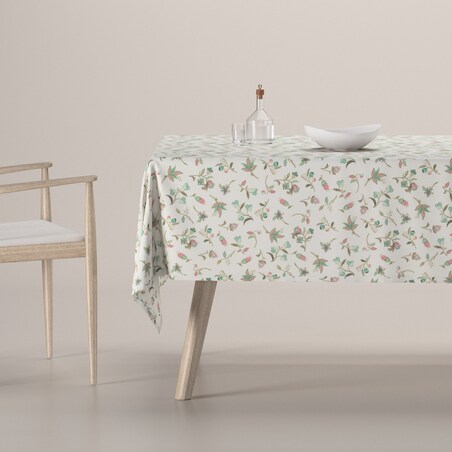 Obrus prostokątny 130x130 małe kwiaty na jasnym tle