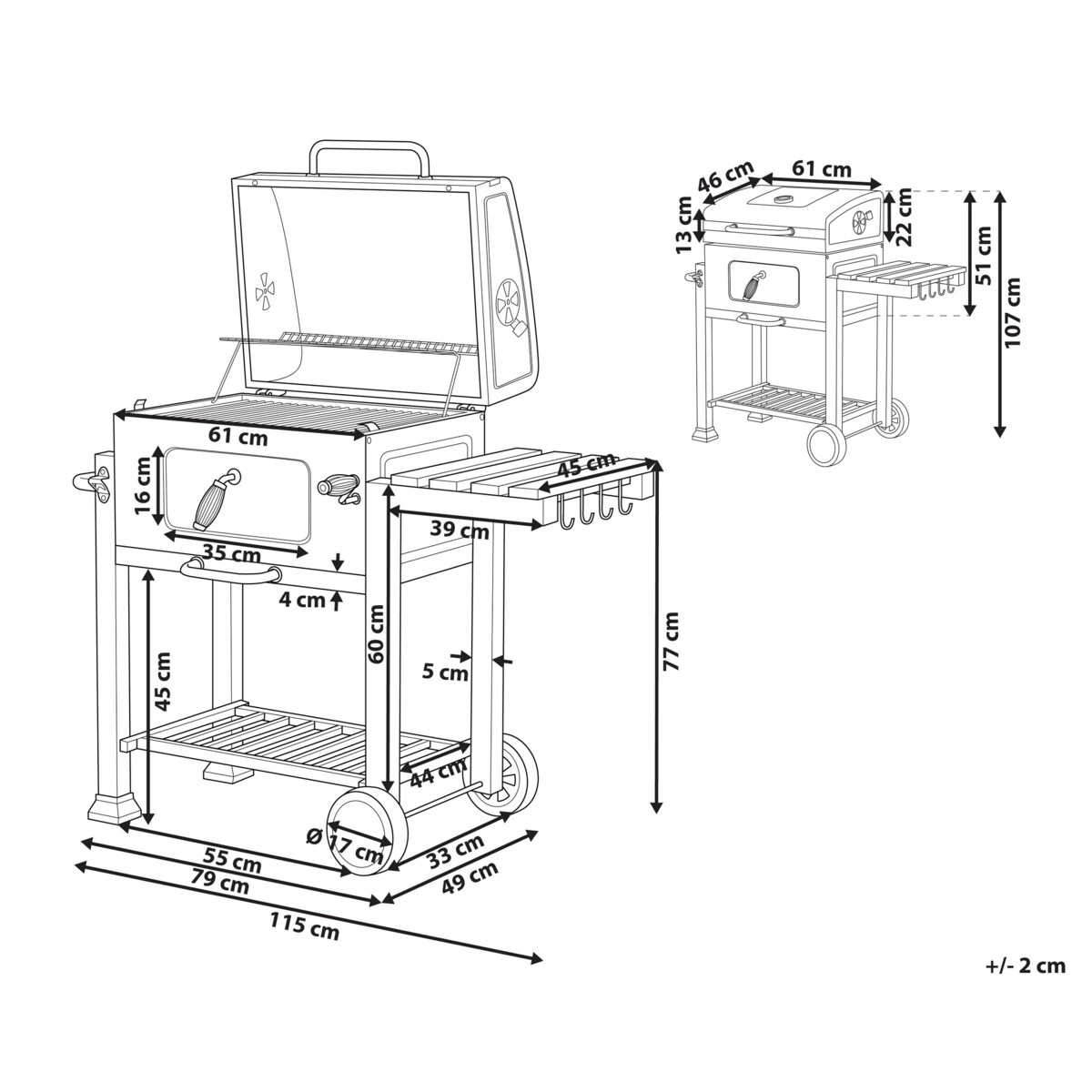 Grill węglowy szary PAVLOF