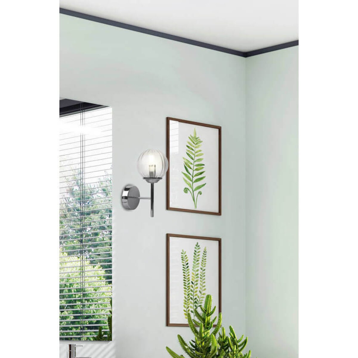 Szklany kinkiet ścienny Best 21-67234 Candellux kula chrom przezroczysty