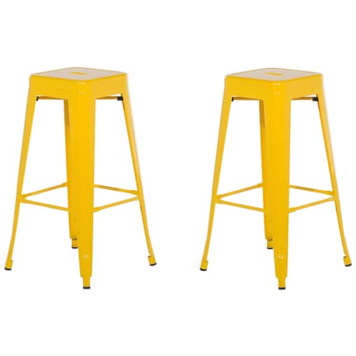 Zestaw 2 stołków barowych metalowych 76 cm żółty CABRILLO