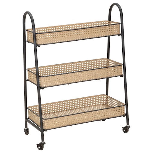 Wąski wózek do przechowywania FUJI, wzór plecionki wiedeńskiej