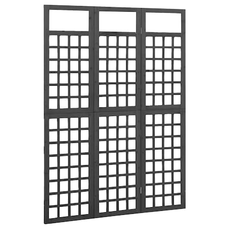 vidaXL Parawan pokojowy 3-panelowy/trejaż, drewno jodłowe, 121x180 cm