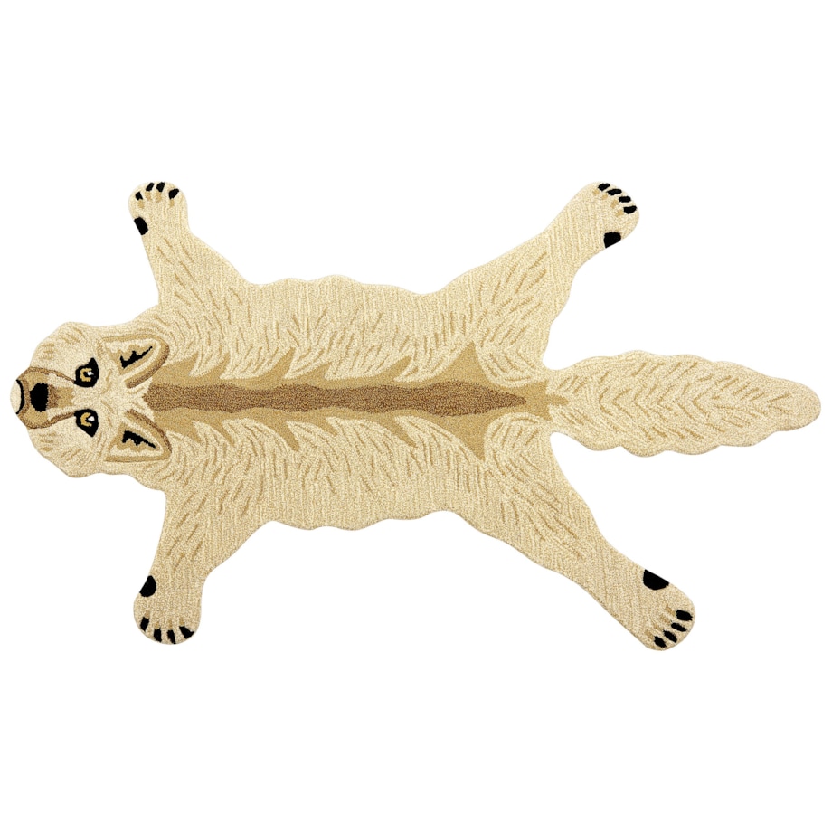 Dywan dziecięcy wełniany wilk 100 x 160 cm beżowy BALTO