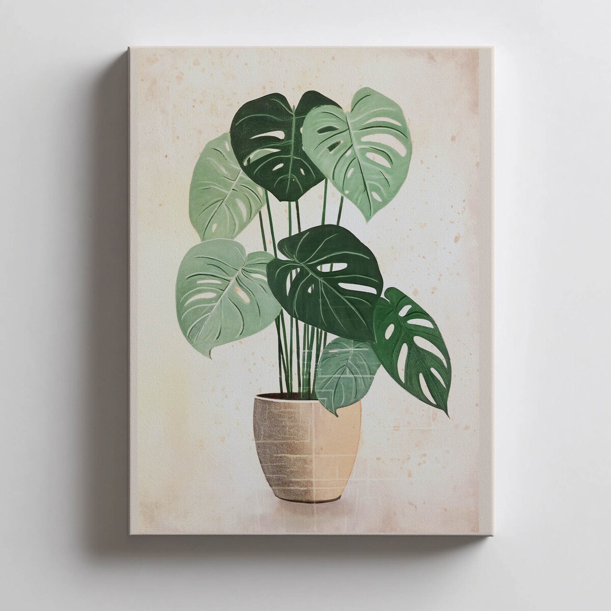 Monstera w Doniczce, 30x40 cm, bez ramy, płótno premium na blejtramie