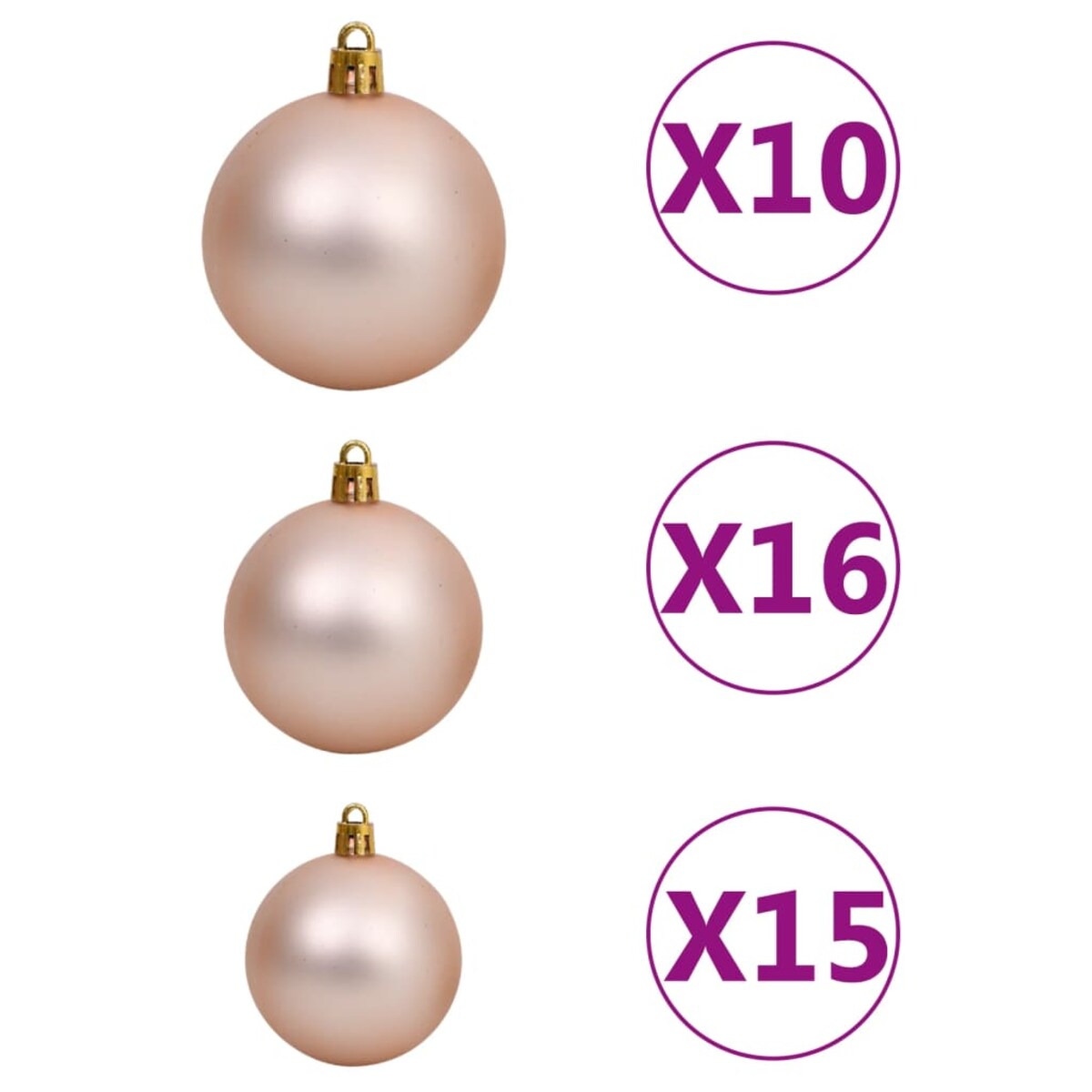 vidaXL Sztuczna choinka z lampkami i bombkami, czarna, 210 cm, PVC