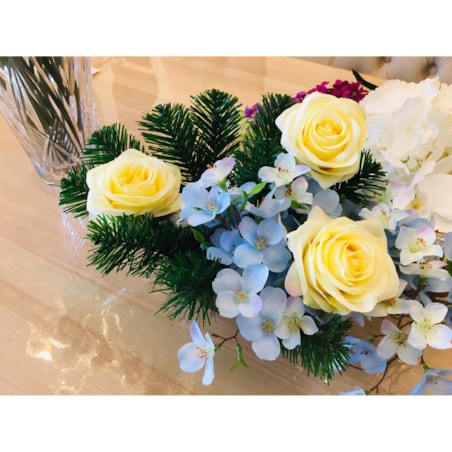 6x RÓŻA SZTUCZNA główka kwiatowa wyrobowa STROIK ŻÓŁTY kompozycja dekoracja