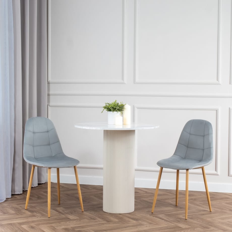 Krzesło tapicerowane do salonu jadalni welurowe pikowane nowoczesne