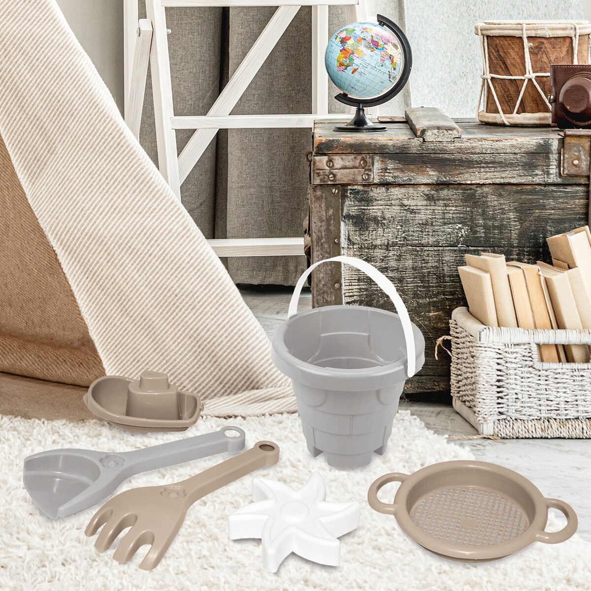 Biszkoptowa Chmurka Zamek zestaw do piasku 6 el.
