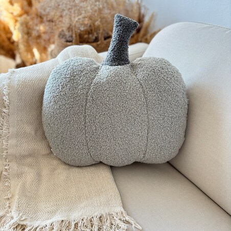 Poduszka jesienna Dynia boucle szara