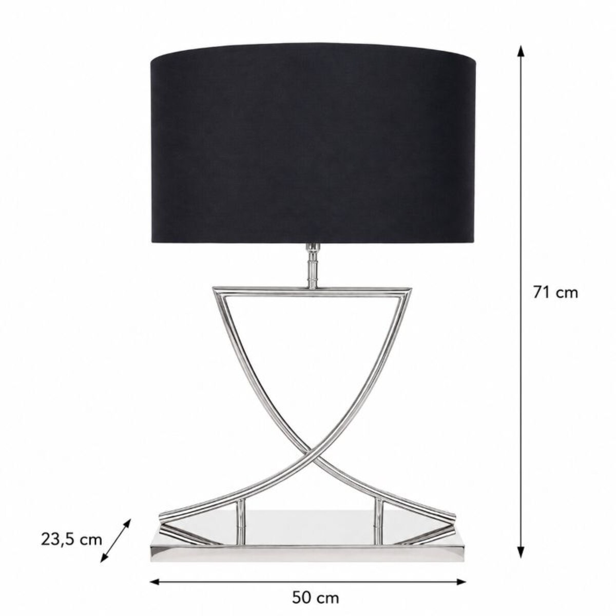 Lampa stołowa – ekskluzywna lampa z czarnym abażurem elipsa YAP