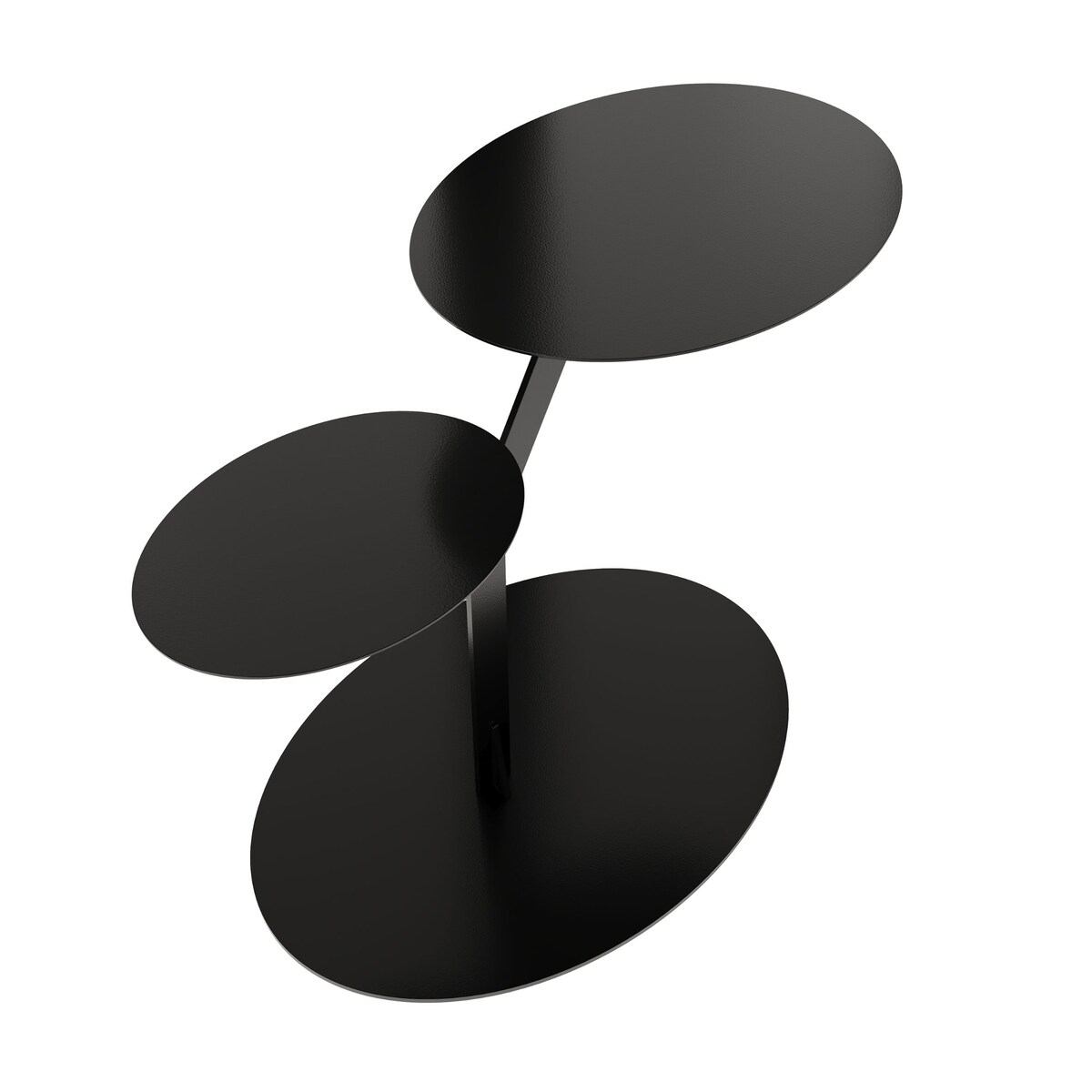 Stolik metalowy dwa blaty, kolor czarny