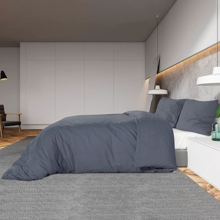 vidaXL Zestaw pościeli, antracytowy, 140x200 cm, lekka mikrofibra