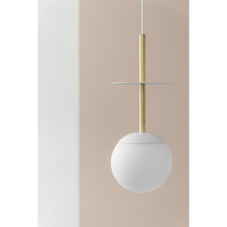 PLAAT A biała sufitowa lampa wisząca z mosiądzem