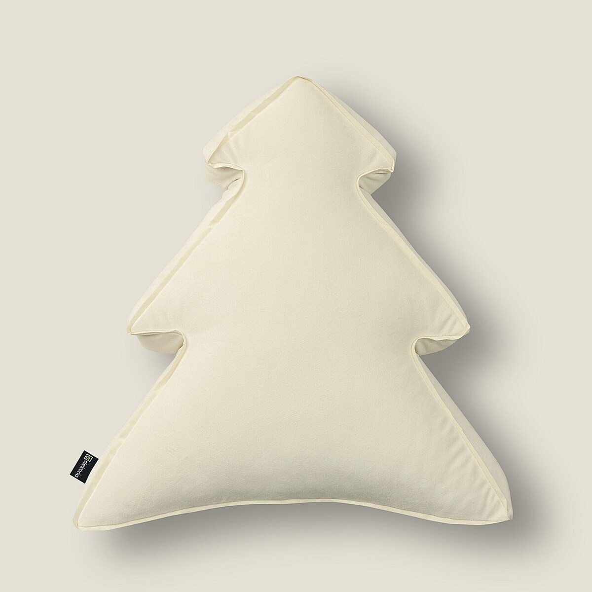 Poduszka Choinka 40x41 cm, śmietankowa biel, 40x41x8cm, Velvet