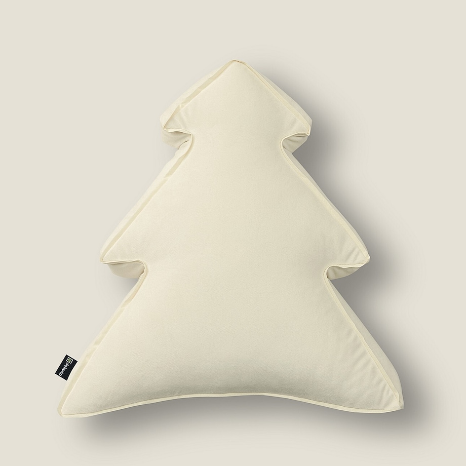 Poduszka Choinka 40x41 cm, śmietankowa biel, 40x41x8cm, Velvet