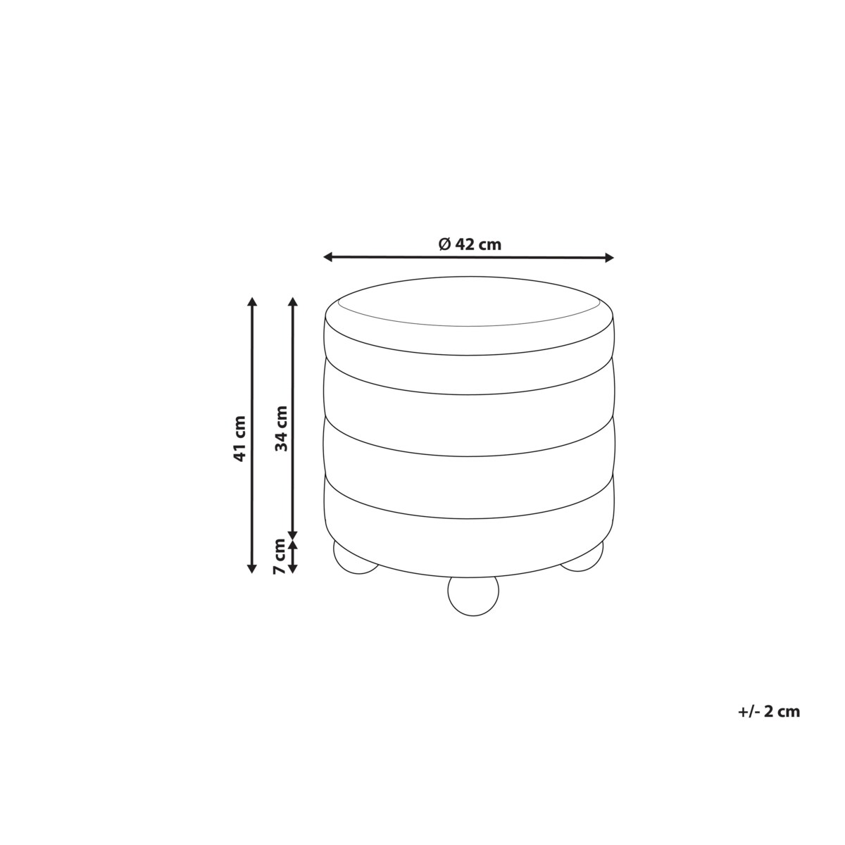 Puf CHILLY Złoty brąz Sztuczne futro 42 cm 42 cm