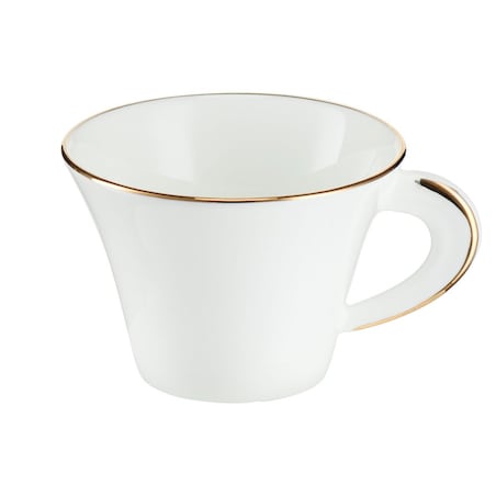 VILLA ITALIA Filiżanka do kawy herbaty porcelanowa 200 ml ze spodkiem NAOMI GOLD
