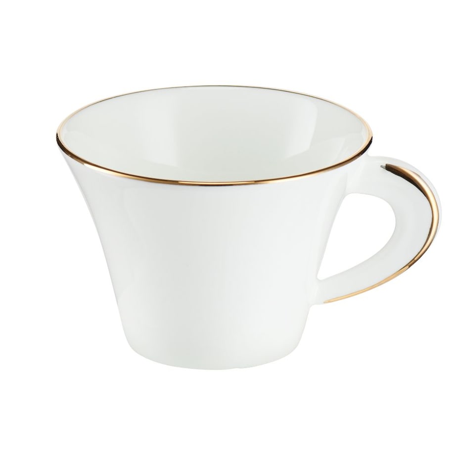 VILLA ITALIA Filiżanka do kawy herbaty porcelanowa 200 ml ze spodkiem NAOMI GOLD