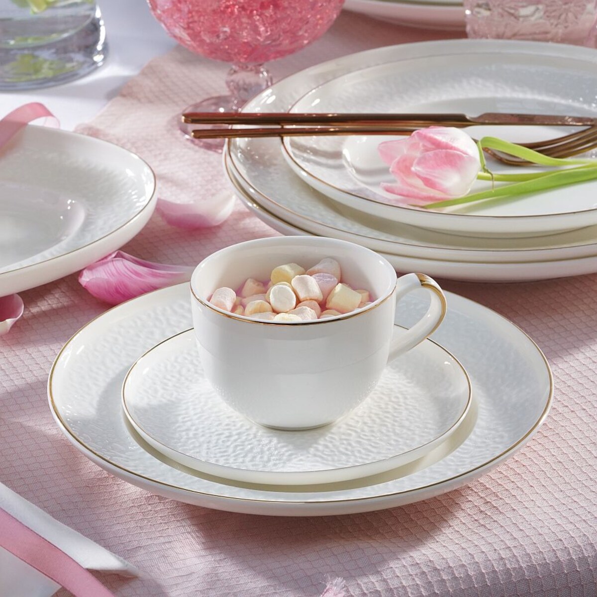 VILLA ITALIA Serwis obiadowo kawowy na 6 osób porcelanowy IDALIA