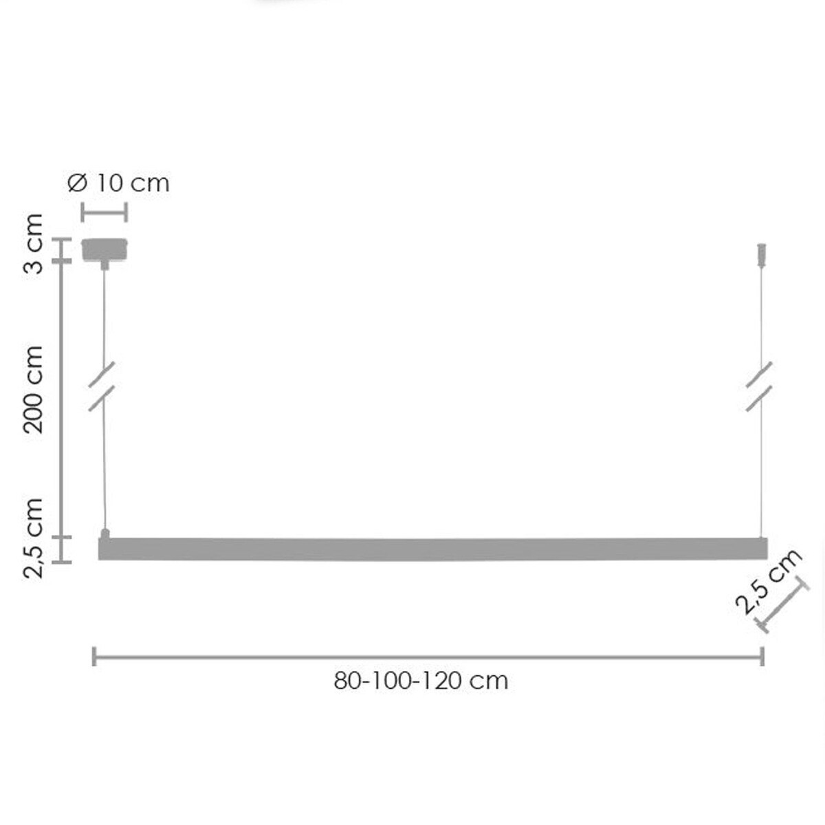 Podwieszana lampa belka Beam ST-8960-L80 Step LED 16W 3000K złota