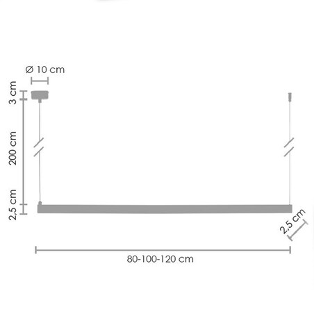 Podwieszana lampa belka Beam ST-8960-L80 Step LED 16W 3000K złota