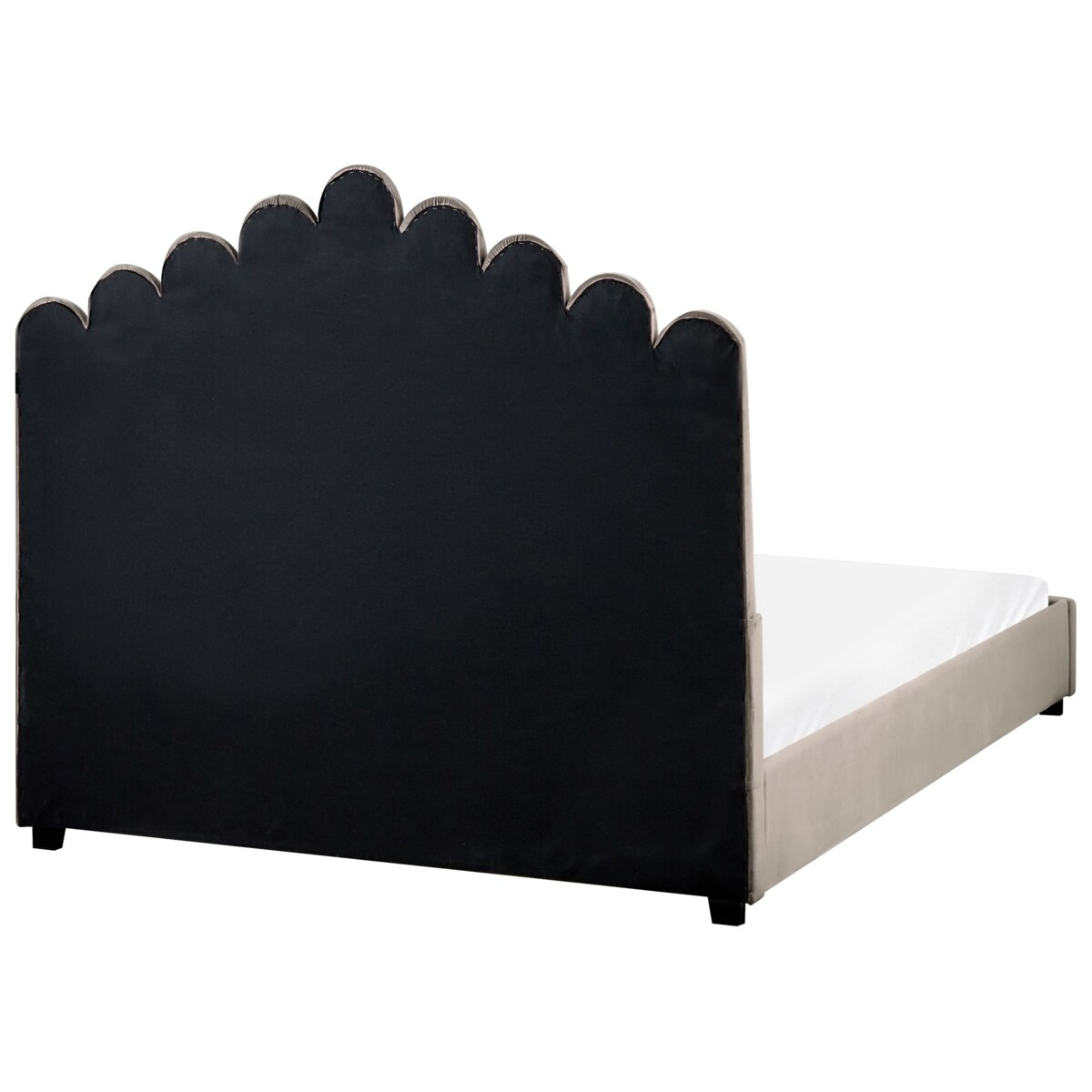 Łóżko wodne Welur VINCENNES 140 x 200 cm Beżowoszary