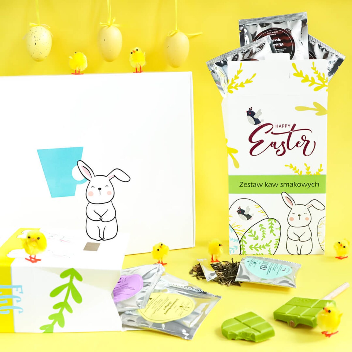 Happy Easter herbaciana torebka – prezent podarunek na święta wielkanocne zajączka z herbatą 10x5g upominek dla niej niego mamy taty dziewczyny babci