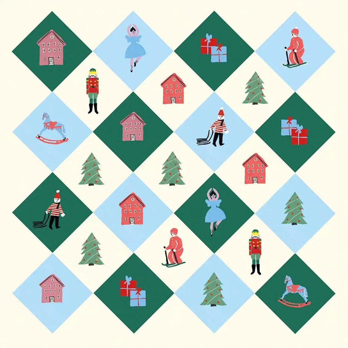 Poduszka świąteczna na krzesło - Retro Święta