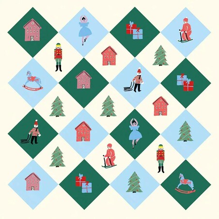 Poduszka świąteczna na krzesło - Retro Święta