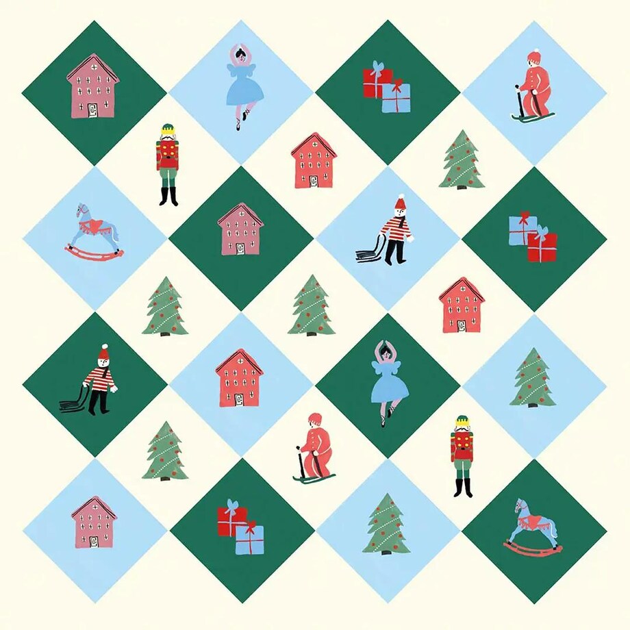 Poduszka świąteczna na krzesło - Retro Święta