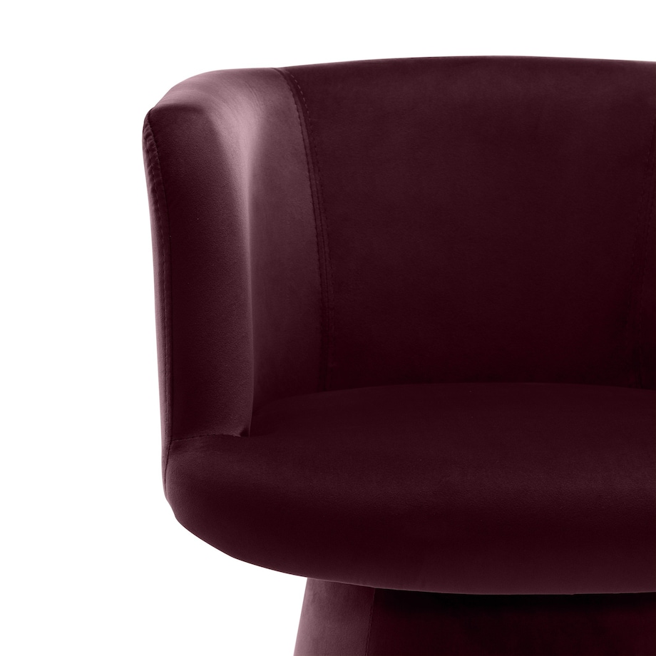 Krzesło obrotowe aksamitne burgundowe Nalf