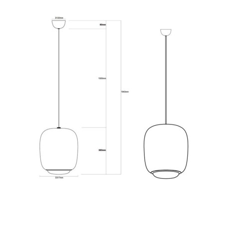 LAMPA WISZĄCA ALUMINIOWA ORIONIS XL CZARNA