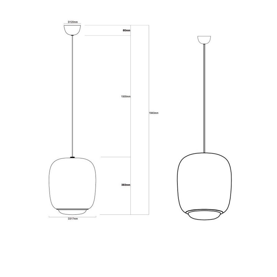 LAMPA WISZĄCA ALUMINIOWA ORIONIS XL CZARNA