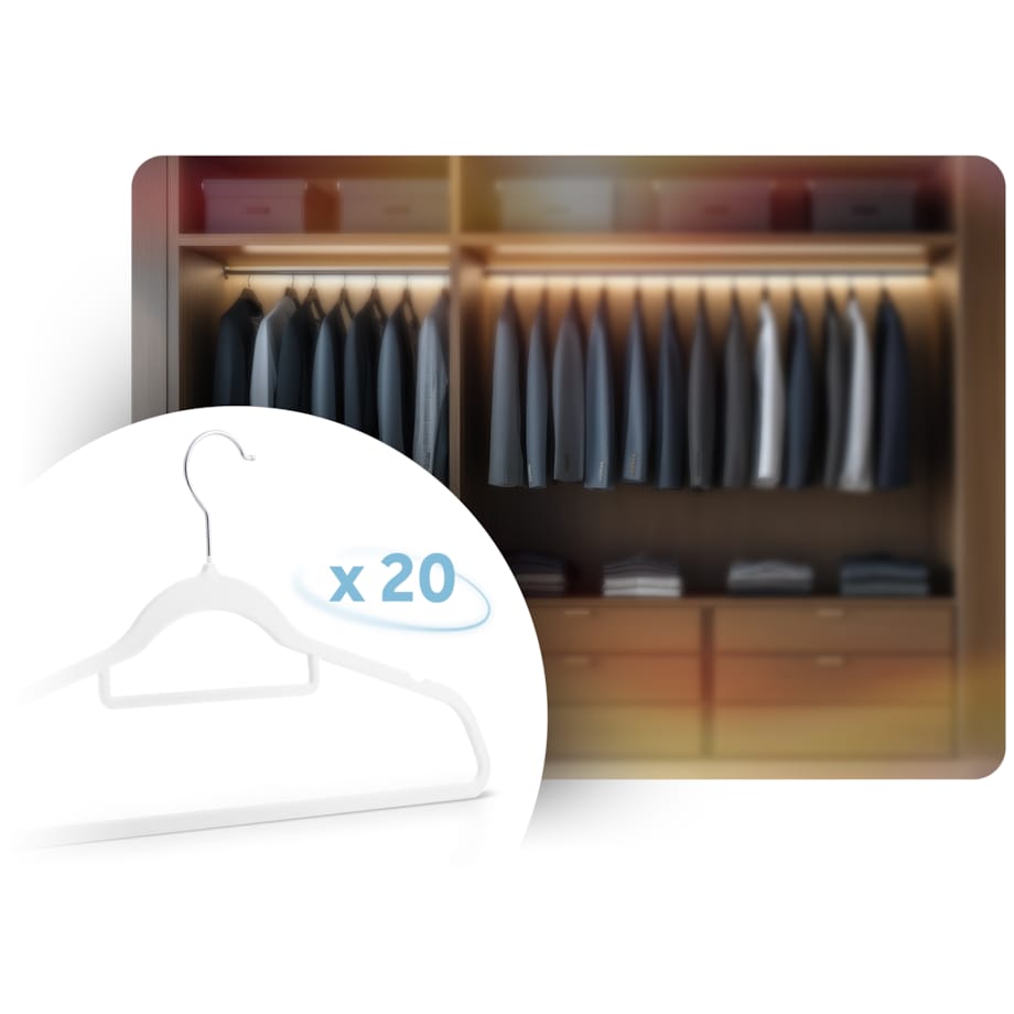 Wieszaki na ubrania welurowe do szafy zestaw 20szt. Massido