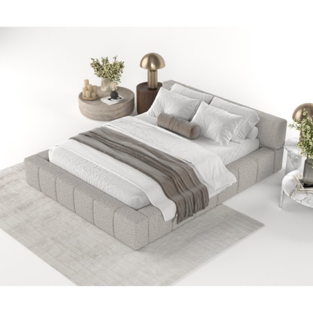 Łóżko tapicerowane MILOS 160x200 z pojemnikiem, Szary, tkanina Bubble 06