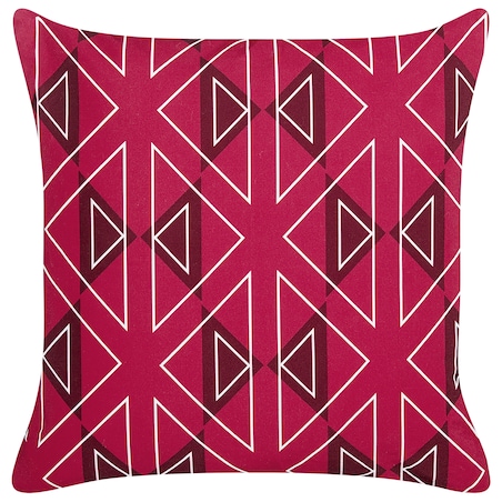 Zestaw 2 poduszek ogrodowych MEZZANO Wzór geometryczny 45 x 45 cm Różowy