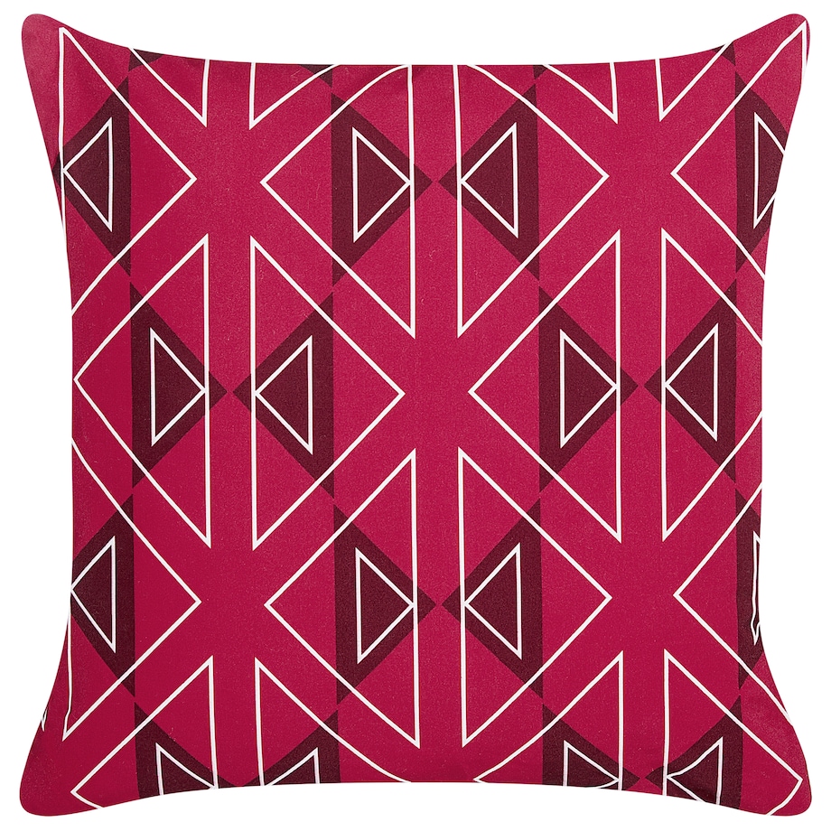 Zestaw 2 poduszek ogrodowych MEZZANO Wzór geometryczny 45 x 45 cm Różowy