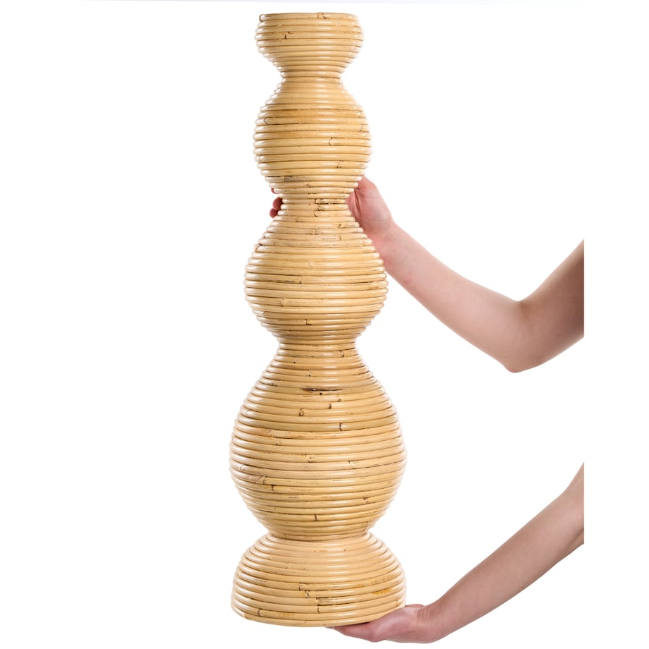 Wazon dekoracyjny GERACE Rattan 70 cm Naturalny