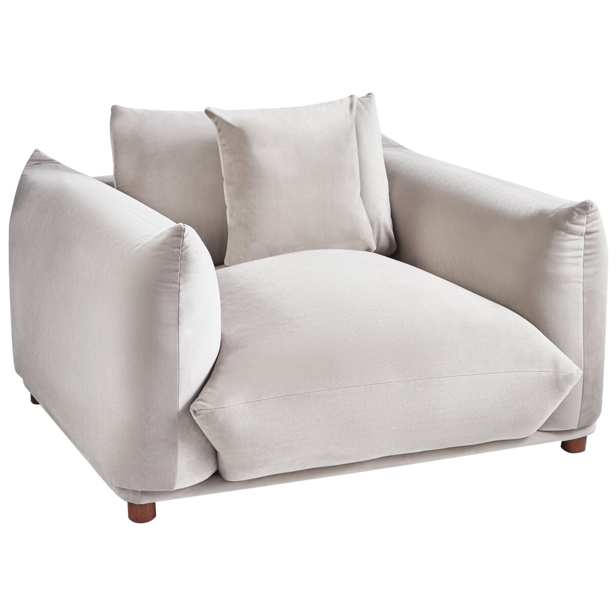 Zestaw wypoczynkowy 5-osobowy welurowy beżowoszary LUVOS